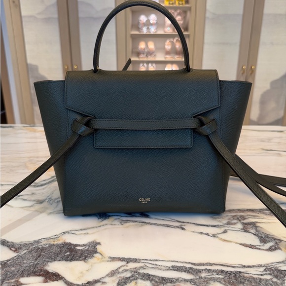 Celine Nano Olive Green Belt Satchel Bag - Picture 5 of 10